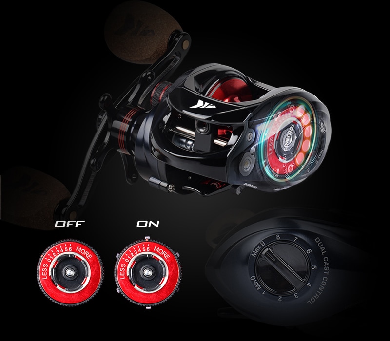 Bait Casting Reel with Dual Brake System for Fishing