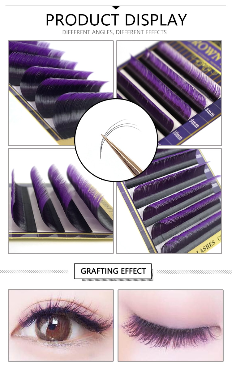 Ombre Purple Eyelashes Set