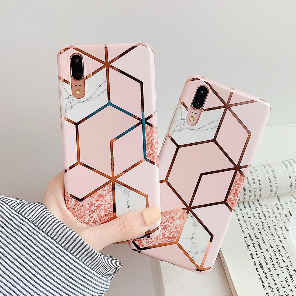 Geometric Marble Patterned Phone Cases