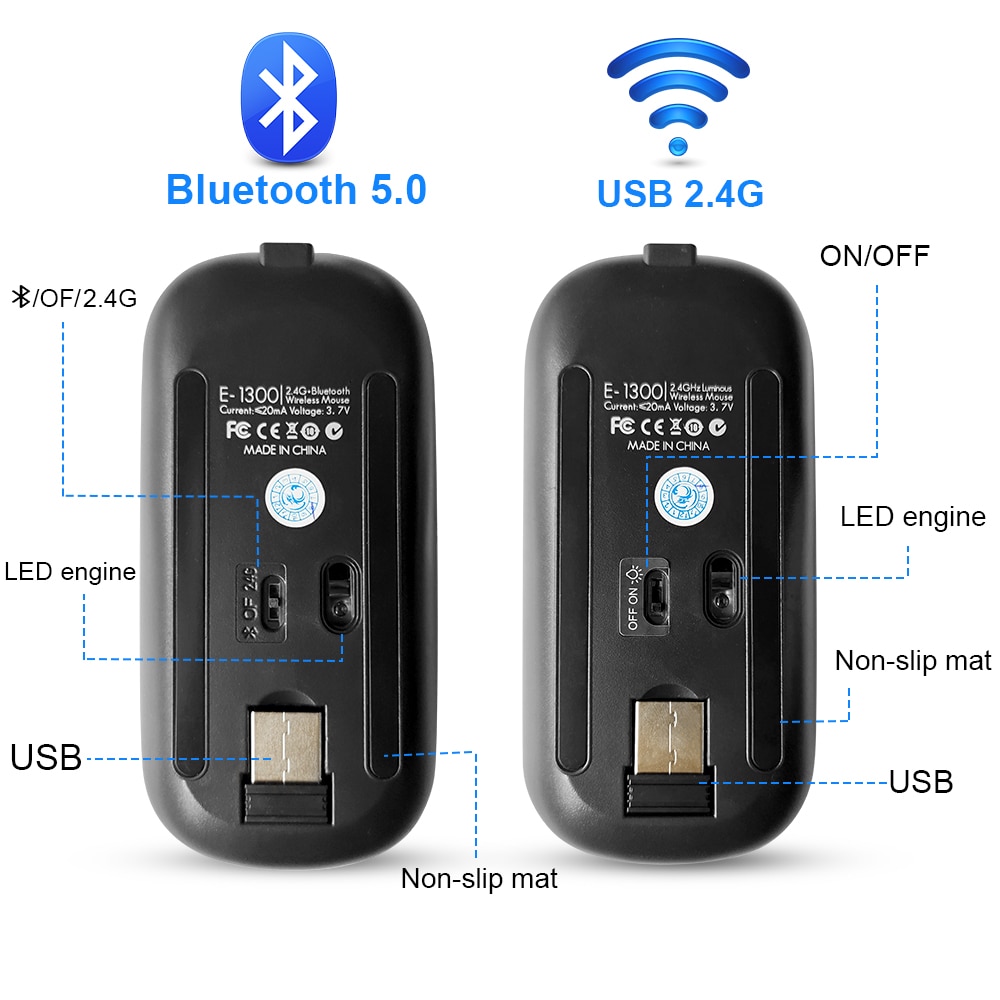 Wireless Bluetooth RGB Mouse