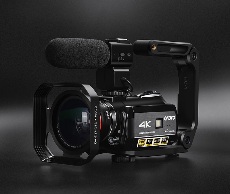 Video Camera 4K Camcorder Professional Ordro AC3 IR